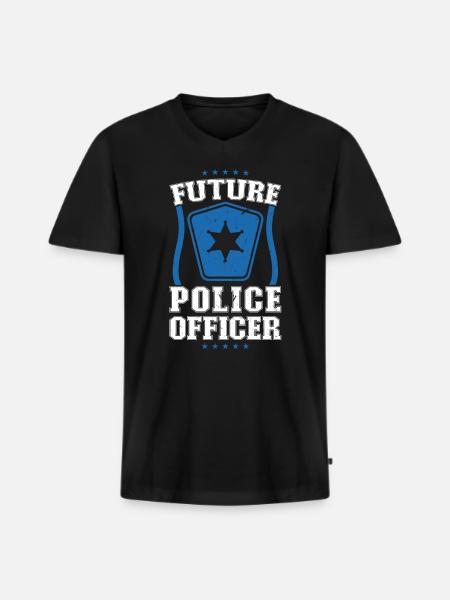 Future Policeman - Police Costume - Men's Premium Organic T-shirt with V-neck - black