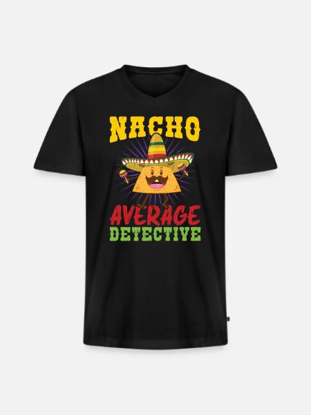 Nacho Average Detective - Men's Premium Organic T-shirt with V-neck - black