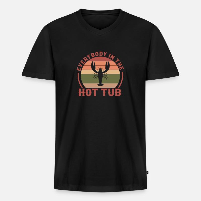 Languste - Männer Premium Bio T-Shirt mit V-Ausschnitt - Schwarz