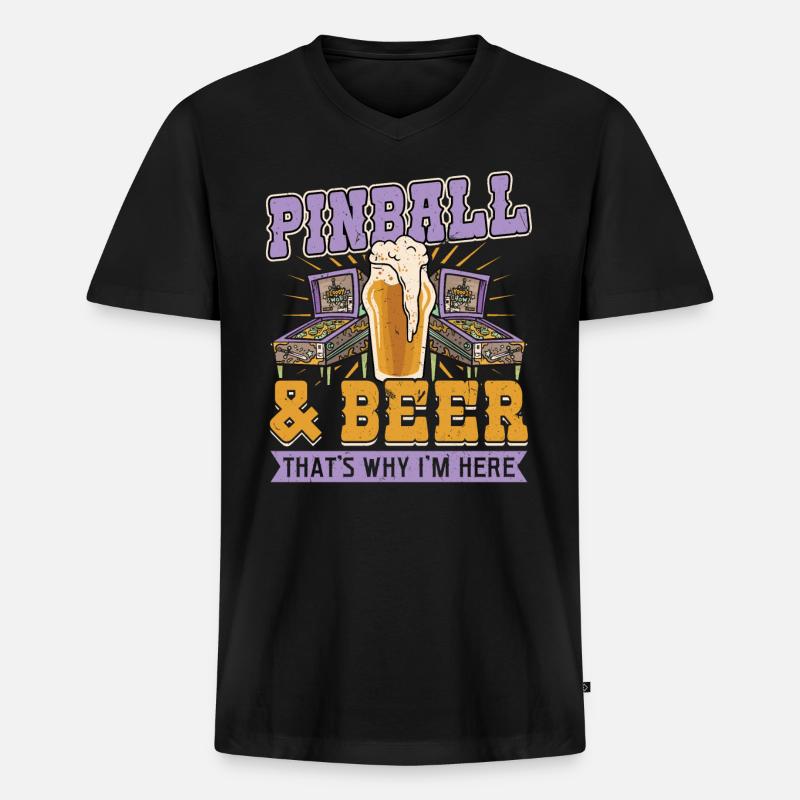 Flipper Und Bier - Männer Premium Bio T-Shirt mit V-Ausschnitt - Schwarz