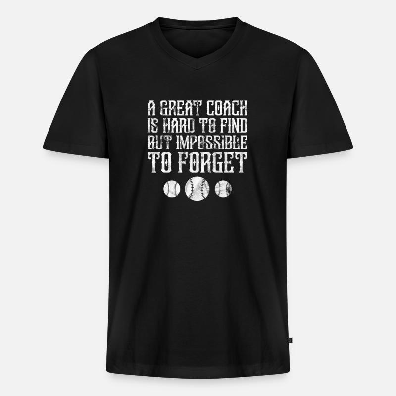 Softball - Männer Premium Bio T-Shirt mit V-Ausschnitt - Schwarz