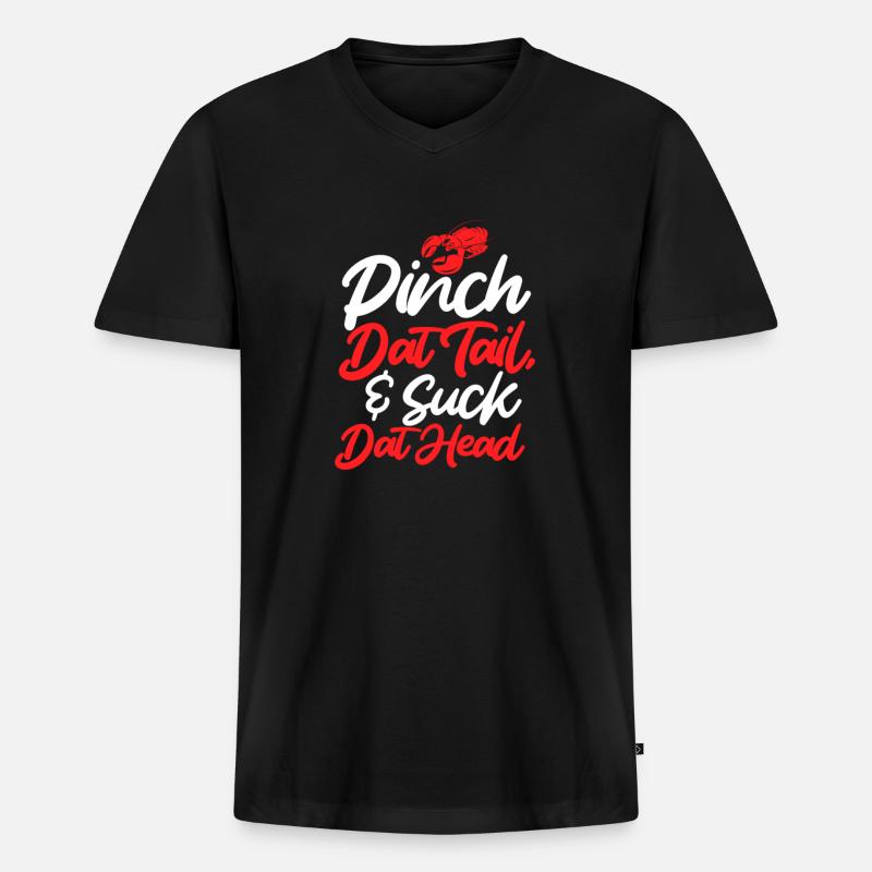 Languste - Männer Premium Bio T-Shirt mit V-Ausschnitt - Schwarz