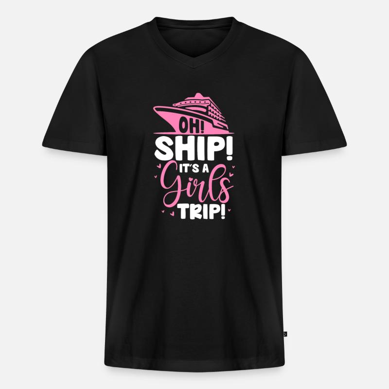Kreuzfahrt - Männer Premium Bio T-Shirt mit V-Ausschnitt - Schwarz