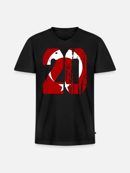 Denizli 20 used - Männer Premium Bio T-Shirt mit V-Ausschnitt - Schwarz