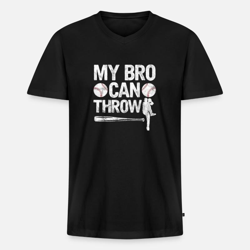 Bruder Baseball - Männer Premium Bio T-Shirt mit V-Ausschnitt - Schwarz