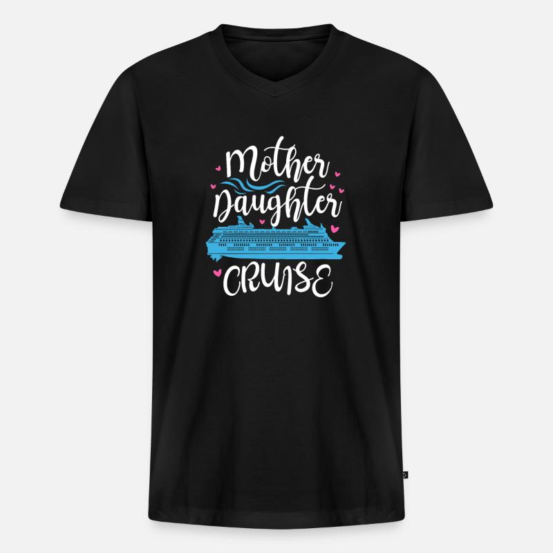 Kreuzfahrt Mutter Tochter - Männer Premium Bio T-Shirt mit V-Ausschnitt - Schwarz