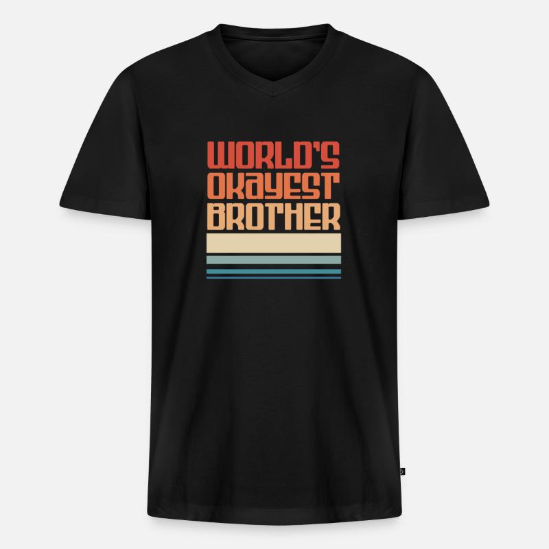 Bruder - Männer Premium Bio T-Shirt mit V-Ausschnitt - Schwarz