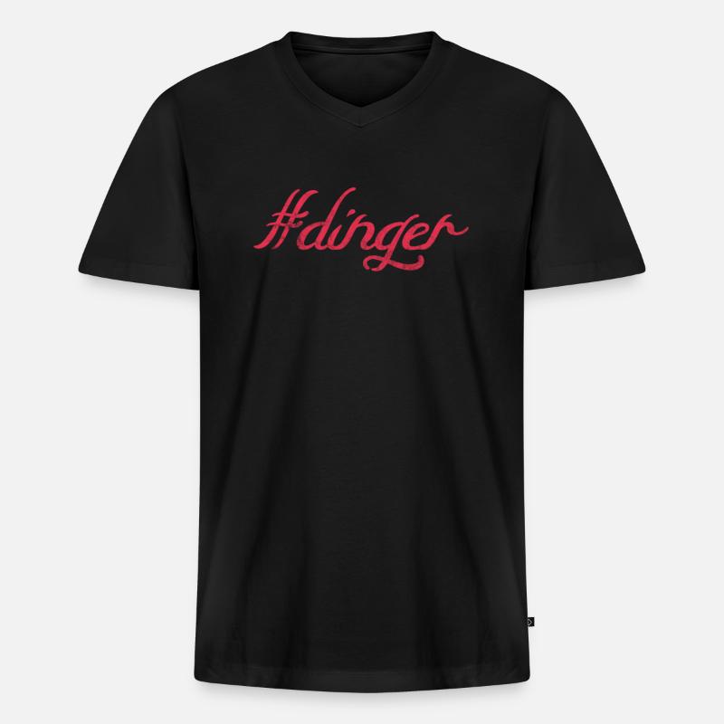 Softball - Männer Premium Bio T-Shirt mit V-Ausschnitt - Schwarz