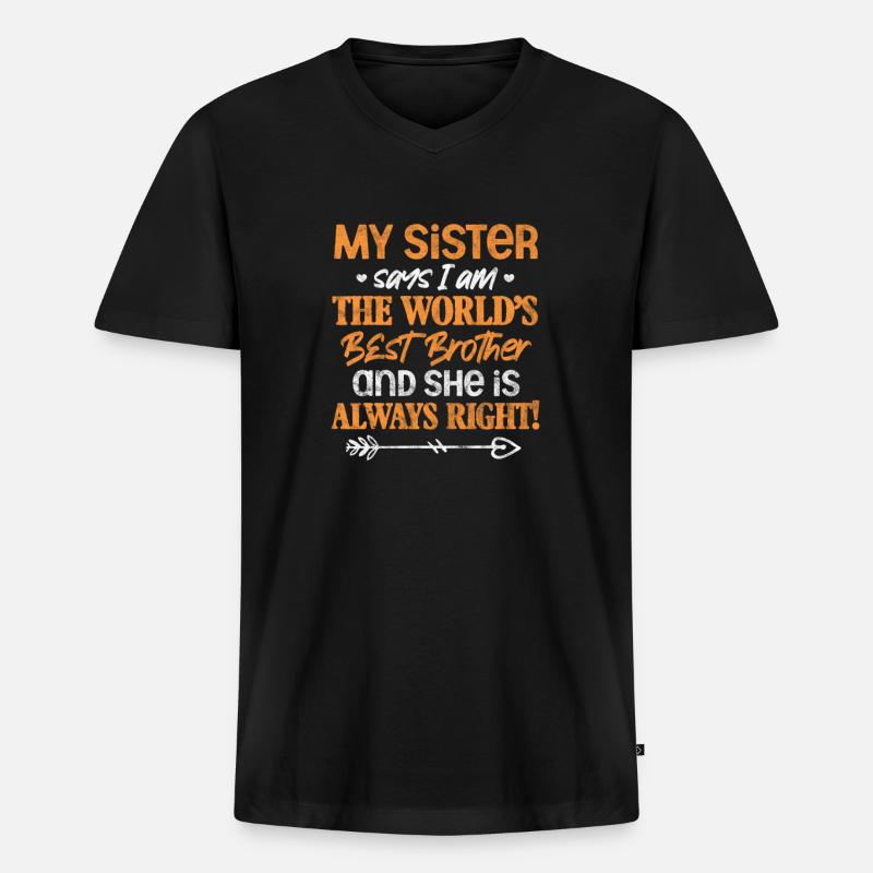 Bruder - Männer Premium Bio T-Shirt mit V-Ausschnitt - Schwarz