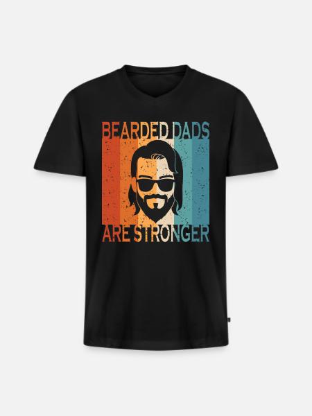 Bearded Dads Are Sronger - Men's Premium Organic T-shirt with V-neck - black