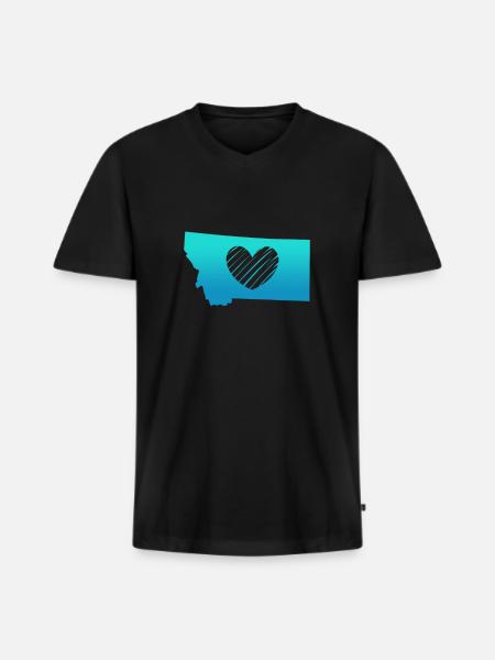 Montana - Men's Premium Organic T-shirt with V-neck - black