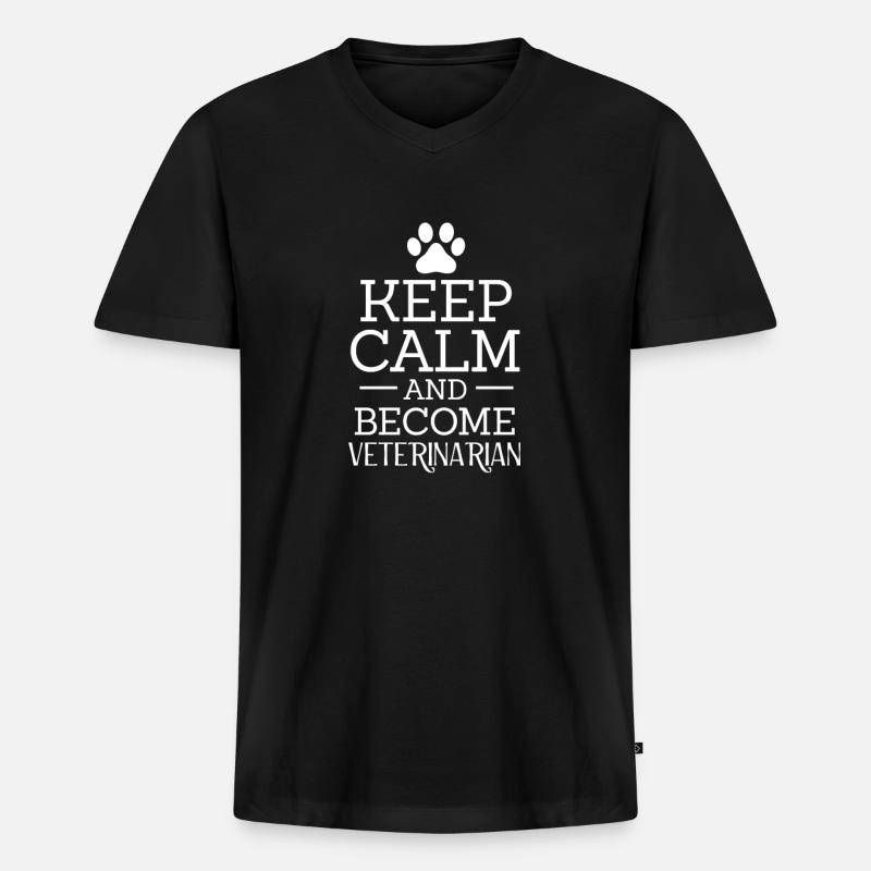 Tierarzt - Männer Premium Bio T-Shirt mit V-Ausschnitt - Schwarz