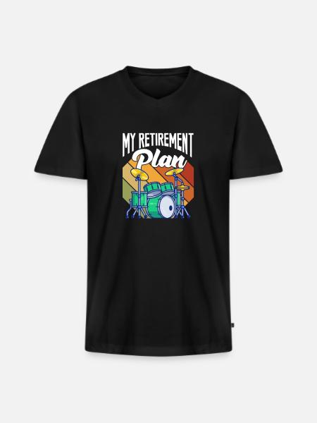 Retirement Drummer Pension Pensioner Gift - Men's Premium Organic T-shirt with V-neck - black