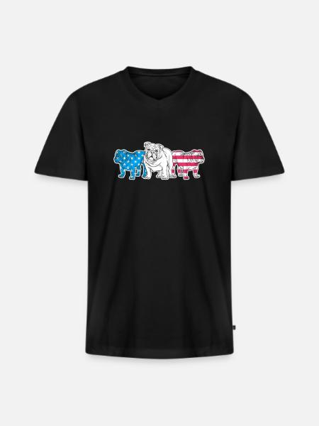 American Bulldog - Men's Premium Organic T-shirt with V-neck - black