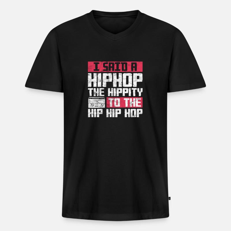 Hip Hop - Männer Premium Bio T-Shirt mit V-Ausschnitt - Schwarz
