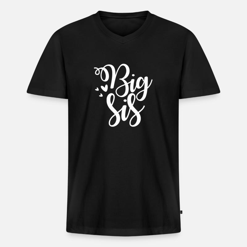Große Schwester - Männer Premium Bio T-Shirt mit V-Ausschnitt - Schwarz