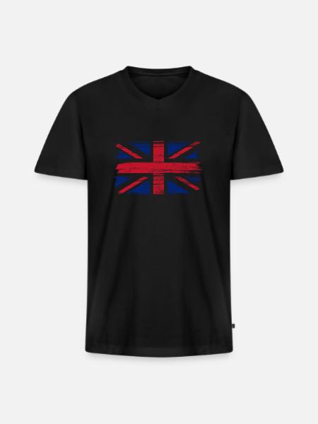 London - Men's Premium Organic T-shirt with V-neck - black