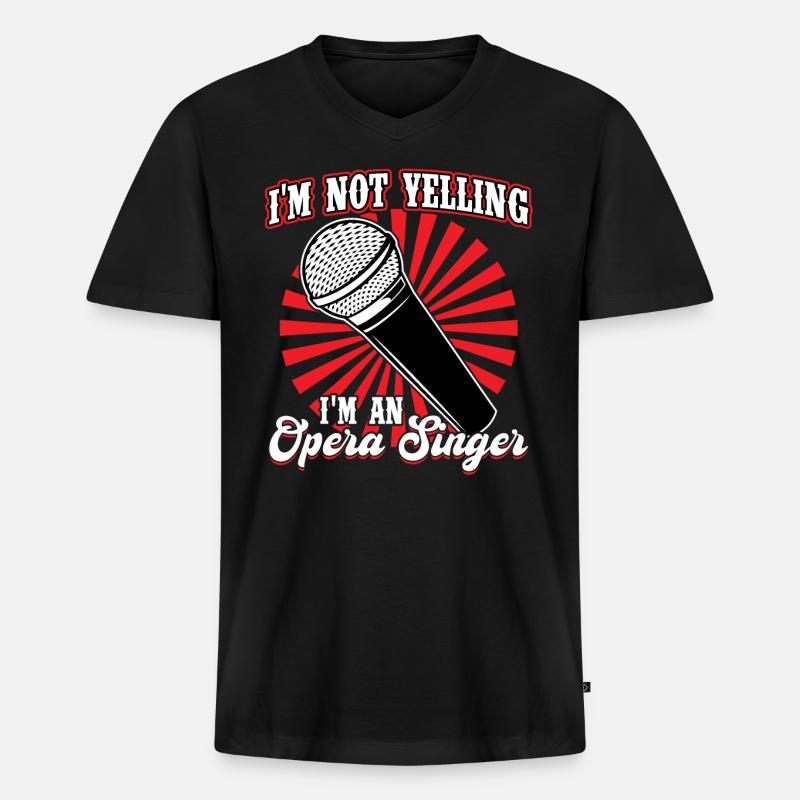I'm An Opera Singer - Männer Premium Bio T-Shirt mit V-Ausschnitt - Schwarz