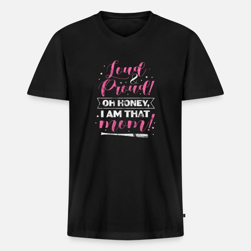 Softball Mutter - Männer Premium Bio T-Shirt mit V-Ausschnitt - Schwarz