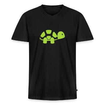 Tortue Tortue Sea Créatures marines Cadeau - T-shirt encolure en V Premium bio Homme - noir - Devant - Nico (187cm)