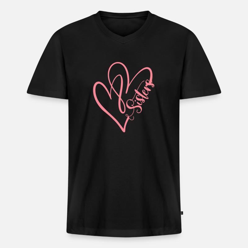 Schwester - Männer Premium Bio T-Shirt mit V-Ausschnitt - Schwarz