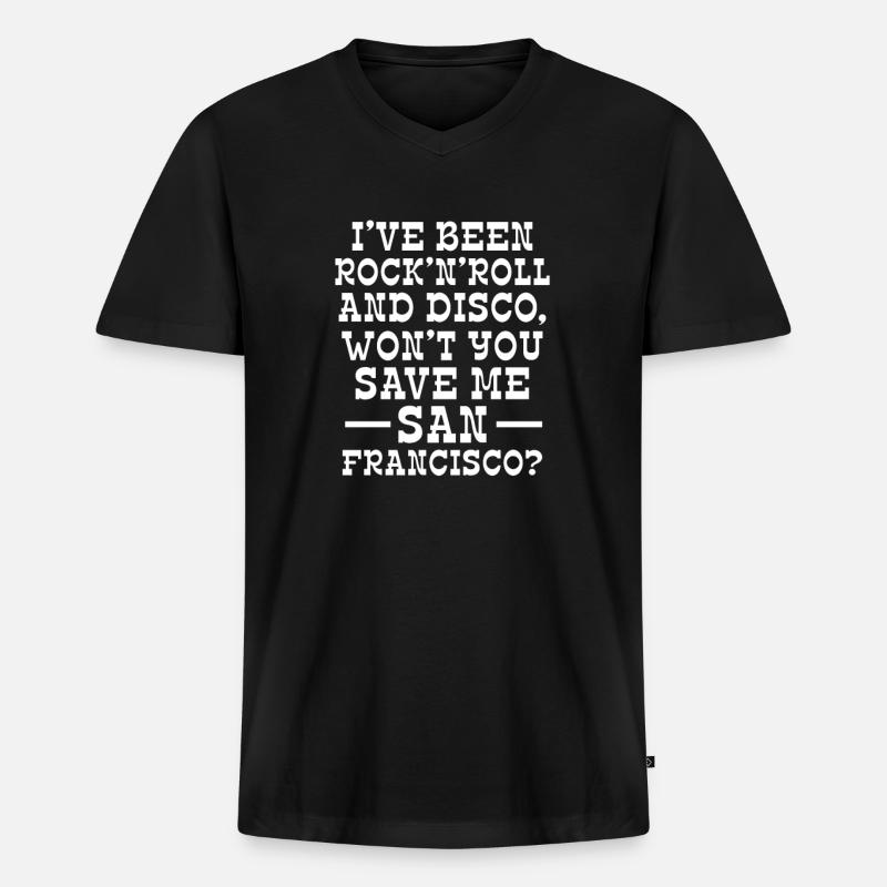 San Francisco - Männer Premium Bio T-Shirt mit V-Ausschnitt - Schwarz