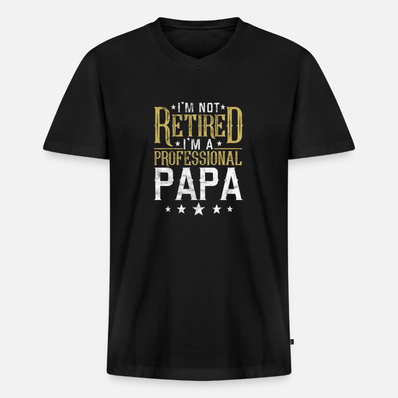 Ruhestand Vater - Männer Premium Bio T-Shirt mit V-Ausschnitt - Schwarz