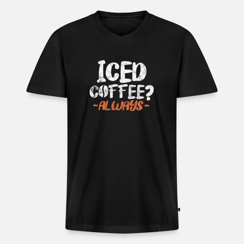 Eiskaffee - Männer Premium Bio T-Shirt mit V-Ausschnitt - Schwarz
