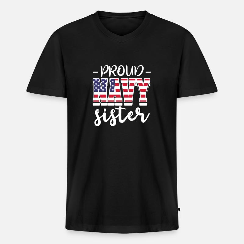 Schwester - Männer Premium Bio T-Shirt mit V-Ausschnitt - Schwarz
