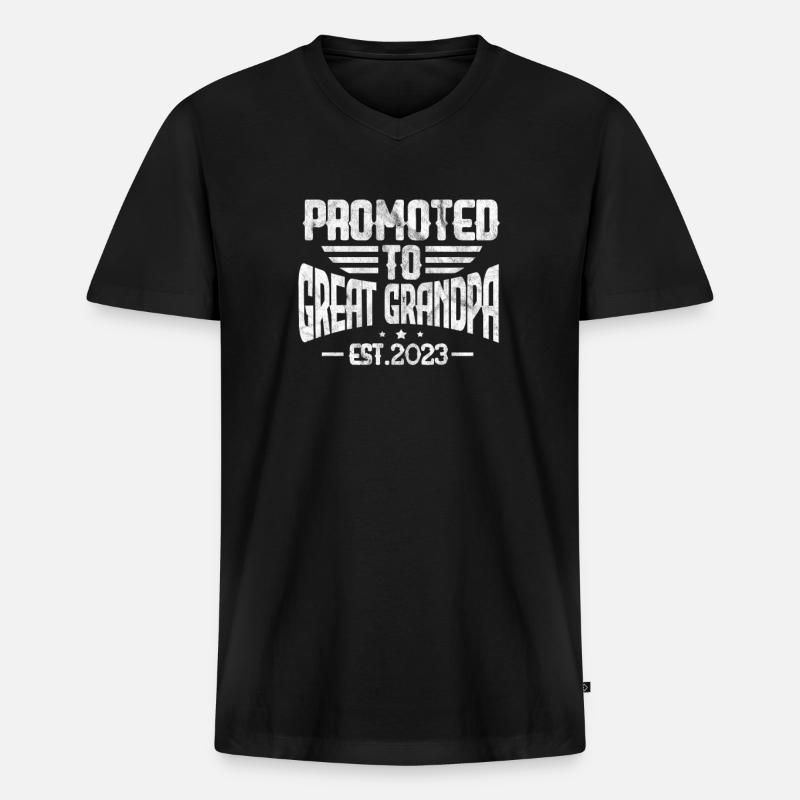 Schwangerschaft Opa - Männer Premium Bio T-Shirt mit V-Ausschnitt - Schwarz