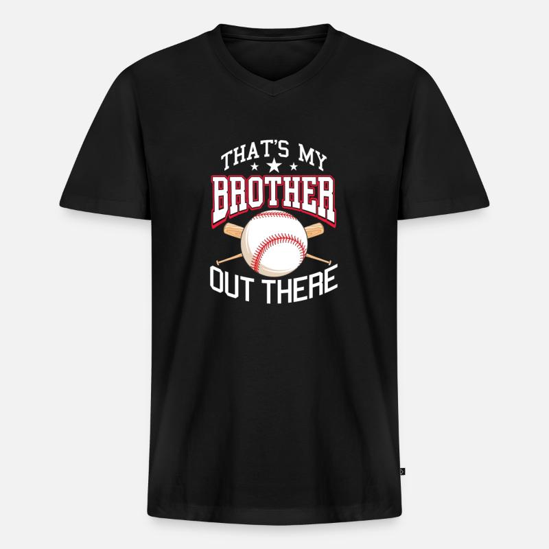 Baseball Schwester - Männer Premium Bio T-Shirt mit V-Ausschnitt - Schwarz