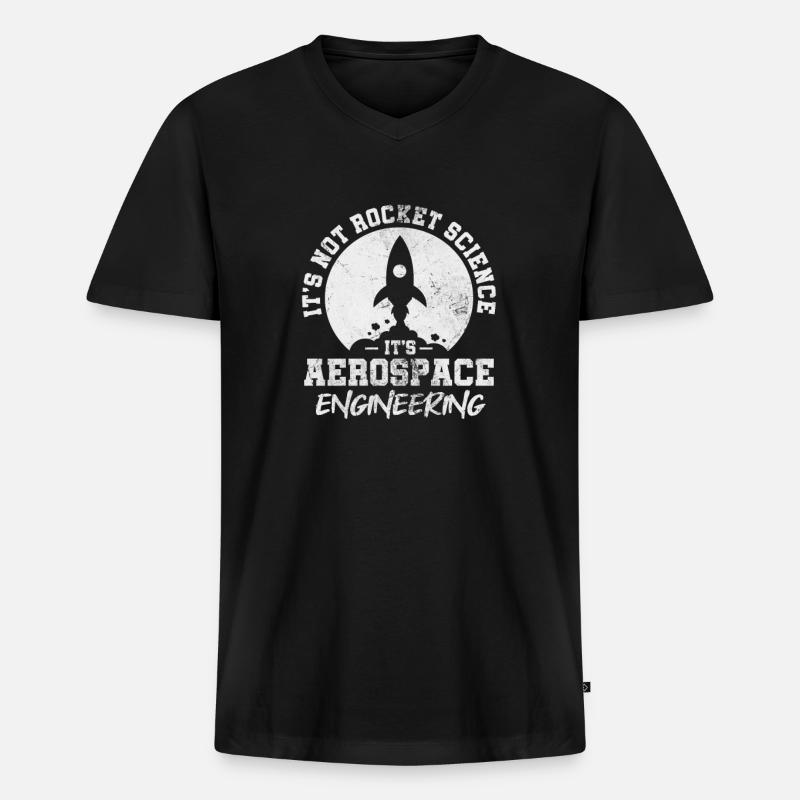 Space Engineer Aeronautical Engineer Gift - Men's Premium Organic T-shirt with V-neck - black