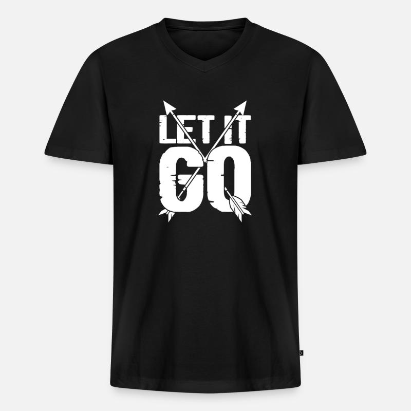 Bogenschiessen - Männer Premium Bio T-Shirt mit V-Ausschnitt - Schwarz