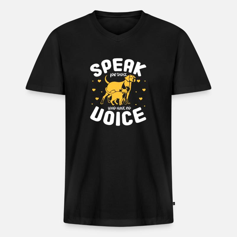 Tierrettung - Männer Premium Bio T-Shirt mit V-Ausschnitt - Schwarz