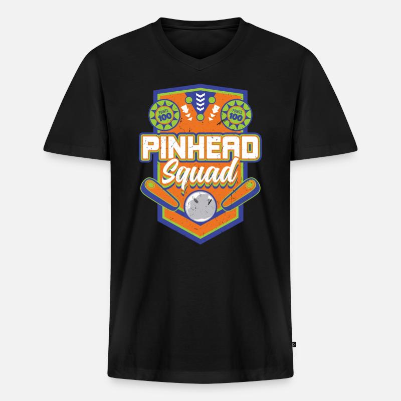 Pinhead Squad - Pinball - Männer Premium Bio T-Shirt mit V-Ausschnitt - Schwarz