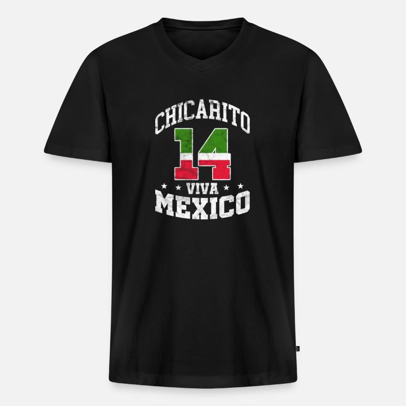 Mexiko - Männer Premium Bio T-Shirt mit V-Ausschnitt - Schwarz