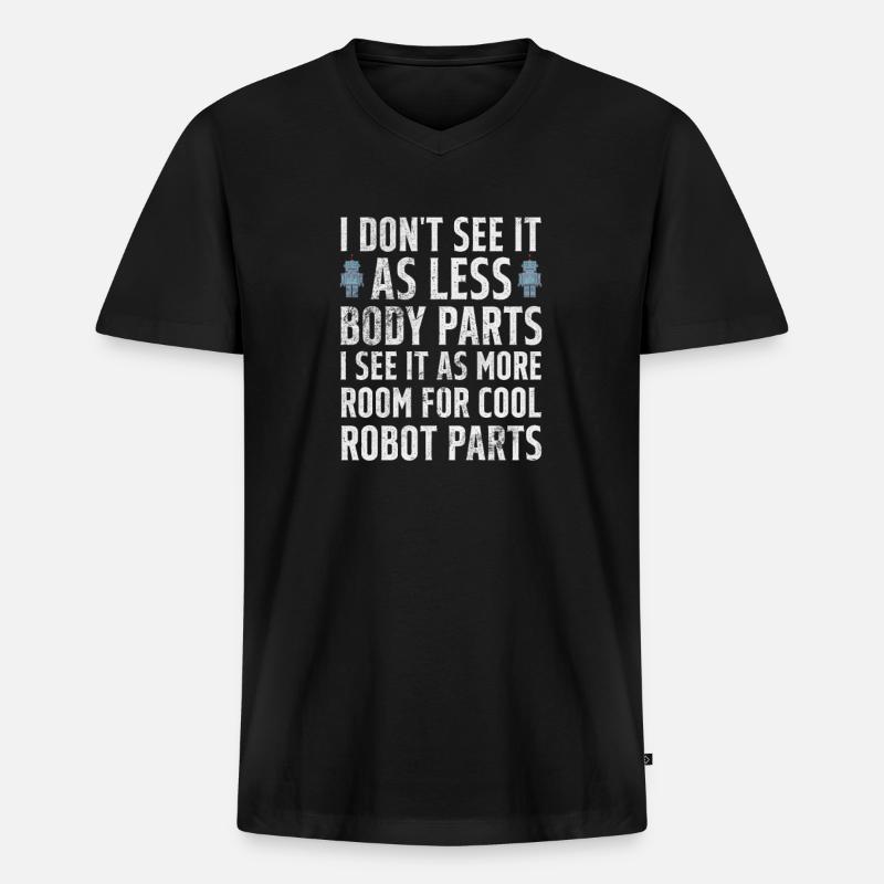Amputation - Männer Premium Bio T-Shirt mit V-Ausschnitt - Schwarz