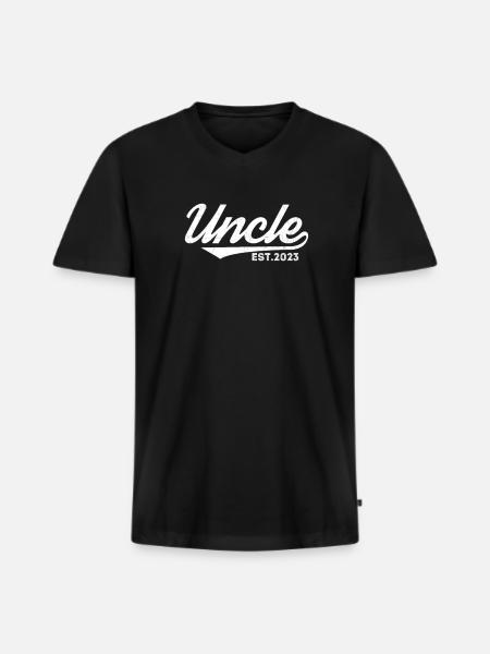 Oncle enceinte - T-shirt encolure en V Premium bio Homme - noir