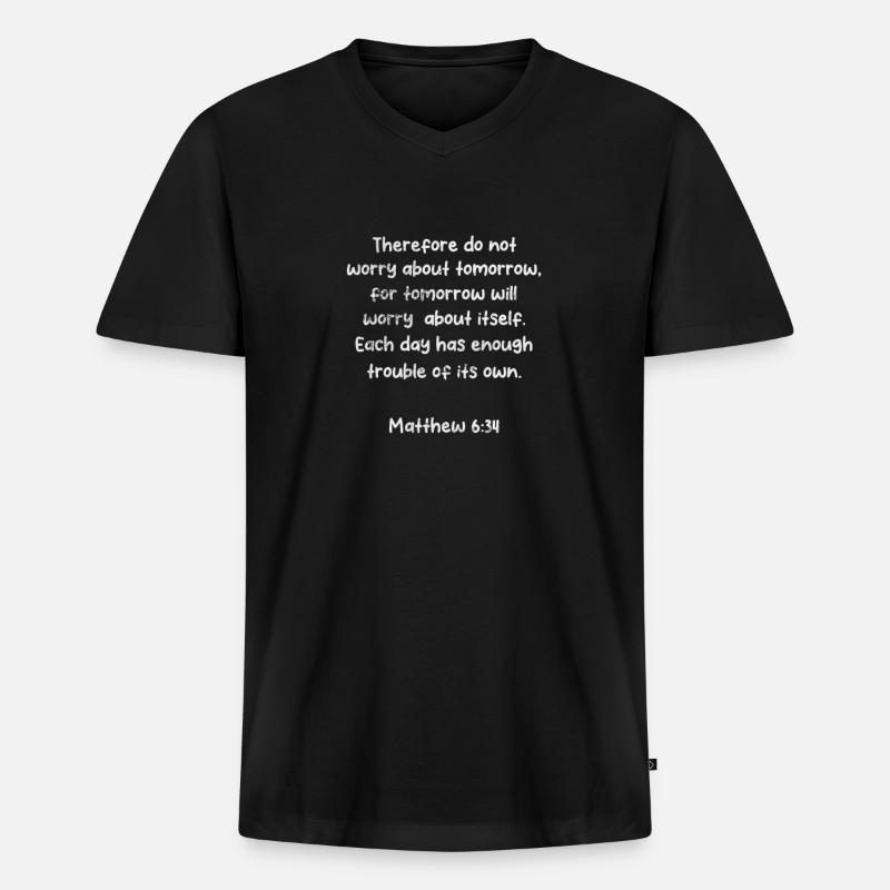 Bibel - Männer Premium Bio T-Shirt mit V-Ausschnitt - Schwarz
