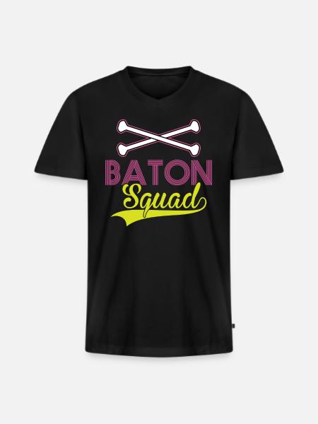Baton Squad - Baton Twirler - Männer Premium Bio T-Shirt mit V-Ausschnitt - Schwarz