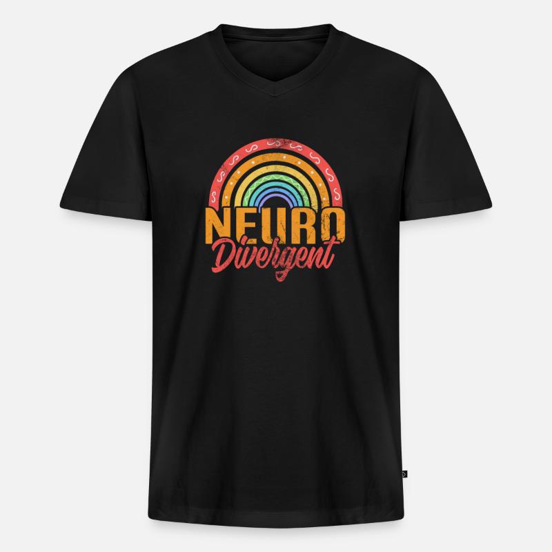 ADHS - Männer Premium Bio T-Shirt mit V-Ausschnitt - Schwarz
