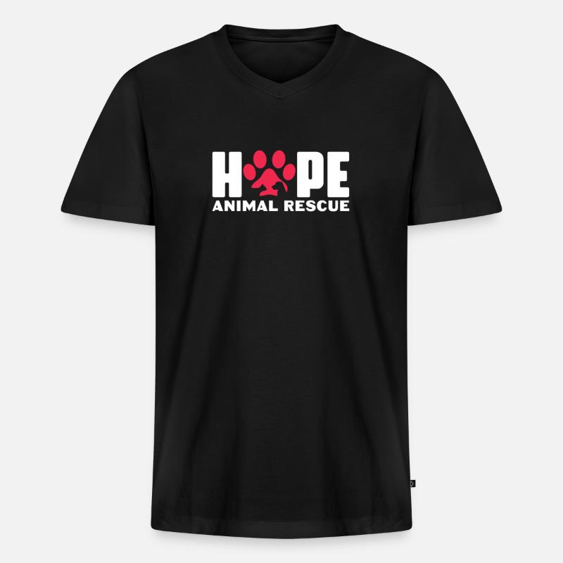 Tierrettung - Männer Premium Bio T-Shirt mit V-Ausschnitt - Schwarz