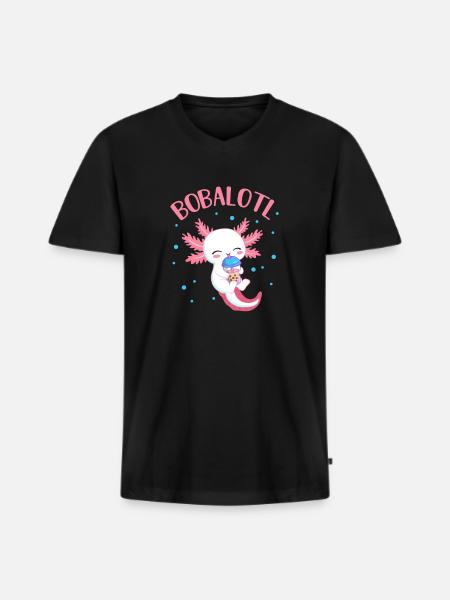 Bubble Tea - Men's Premium Organic T-shirt with V-neck - black