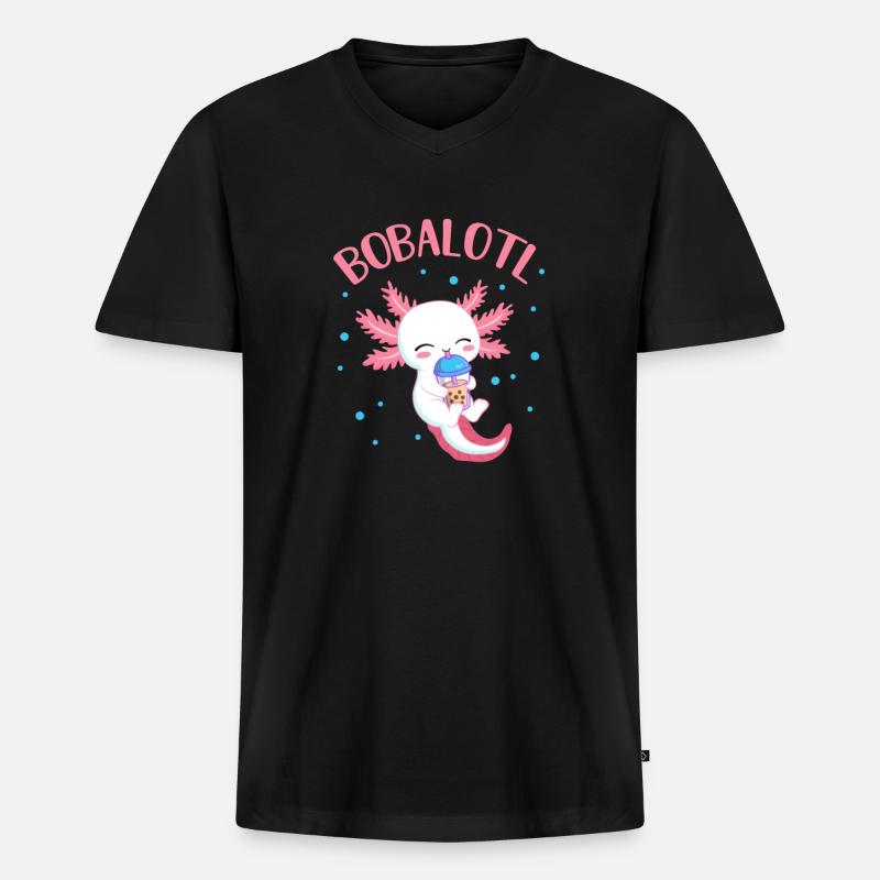 Bubble Tea - Männer Premium Bio T-Shirt mit V-Ausschnitt - Schwarz