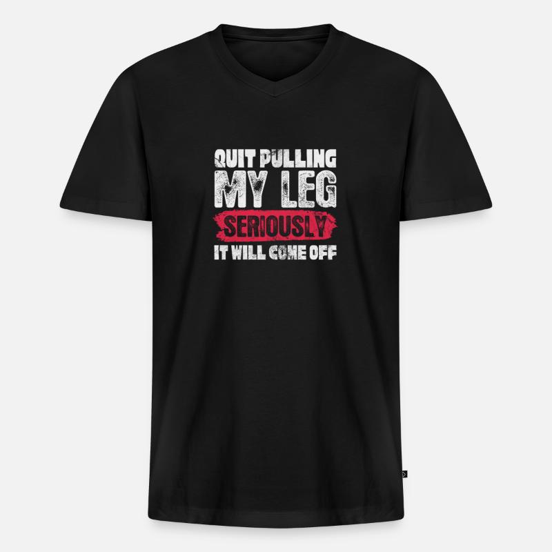 Amputation - Männer Premium Bio T-Shirt mit V-Ausschnitt - Schwarz
