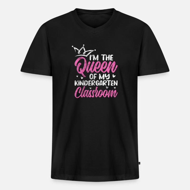 Kindergarten - Männer Premium Bio T-Shirt mit V-Ausschnitt - Schwarz
