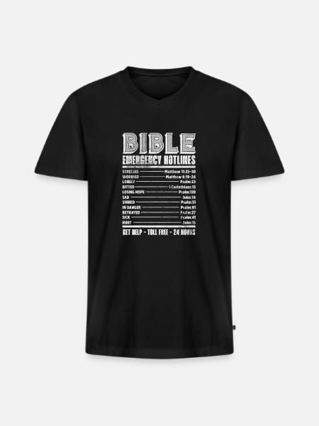Bible - Men's Premium Organic T-shirt with V-neck - black