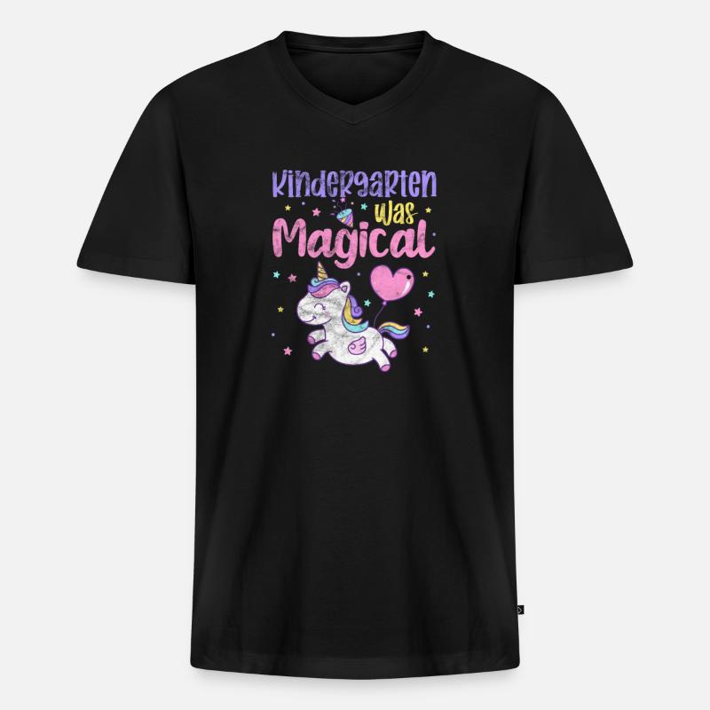 Kindergarten - Männer Premium Bio T-Shirt mit V-Ausschnitt - Schwarz
