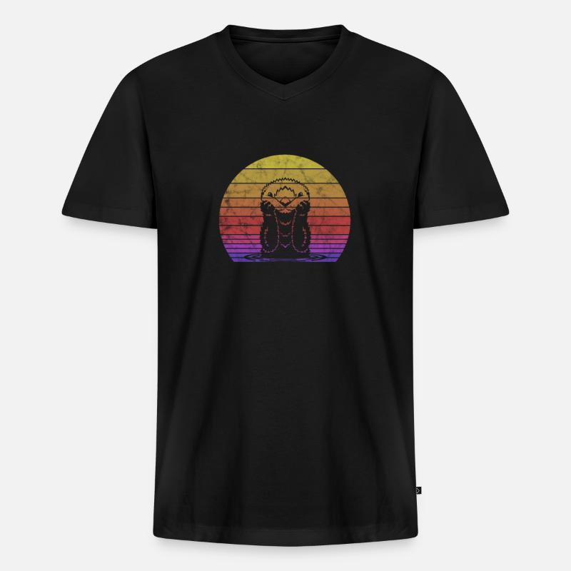 Otter - Männer Premium Bio T-Shirt mit V-Ausschnitt - Schwarz