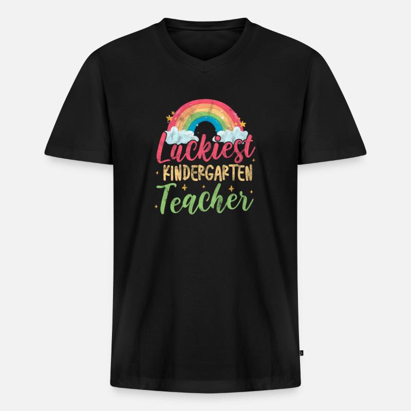 Kindergarten - Männer Premium Bio T-Shirt mit V-Ausschnitt - Schwarz